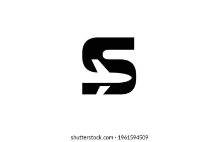 Letter S With Plane logo vector icon illustration