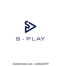 Plantilla de vectores de logotipos de iconos de letra S y reproducción
