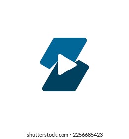 letter S Play logo illustration vector