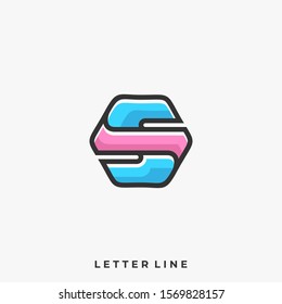 Letter S Polygon Illustration Vector Template. Suitable for Creative Industry, Multimedia, entertainment, Educations, Shop, and any related business