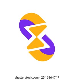 Letter s power sign icon logo design