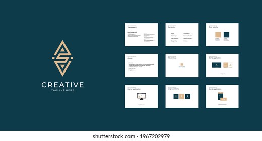 Letter S, Psd Logo And Brand Guide Template