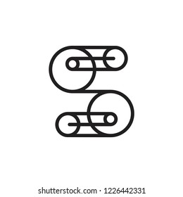 letter s pulley lifting wheels symbol logo vector