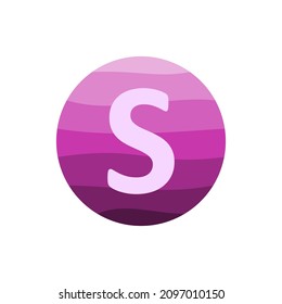 letter s with purple circle gradient vector design template in white background.