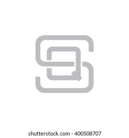 letter S and Q monogram square shape logo gray