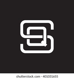letter S and Q monogram square shape logo white black background