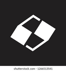 letter s quotes mark geometric design logo vector