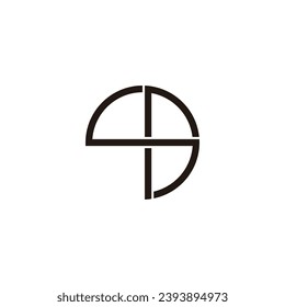 Letter S and r circle line geometric symbol simple logo vector
