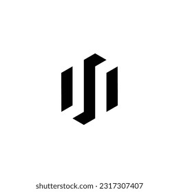 Letter s r hexagon geometric symbol simple logo vector
