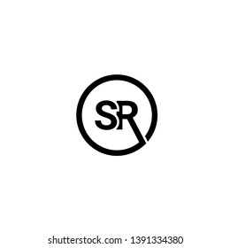 letter S R icon logo design concept