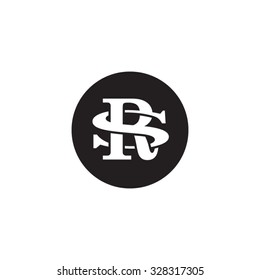 letter S and R monogram circle logo