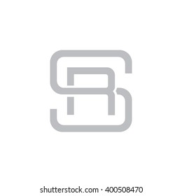 letter S and R monogram square shape logo gray