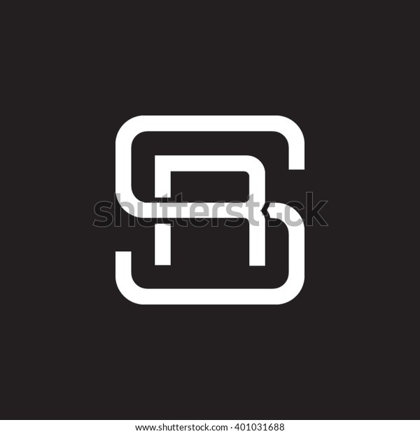 Letter S R Monogram Square Shape Stock Vector Royalty Free