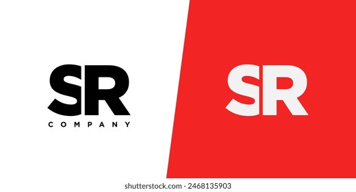 Letter S and R, SR logo design template. Minimal monogram initial based logotype.