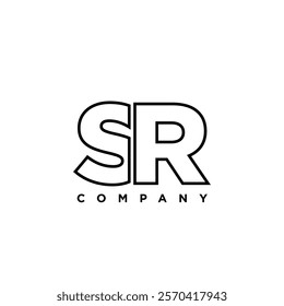 Letter S and R, SR logo design template. Minimal monogram initial based logotype.