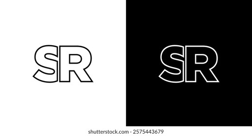 Letter S and R, SR logo design template. Minimal monogram initial based logotype.