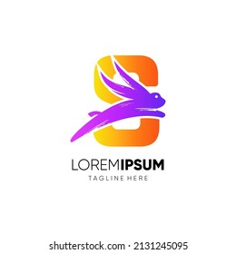 Letter S Rabbit Logo Design Vector Icon Graphic Illustration