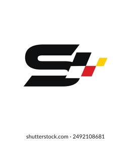 Letter S Race Flag logo icon vector