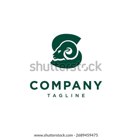 Letter S Ram Head Logo Icon Vector