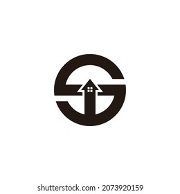 letter s real estate arrow up geometry design logo vector