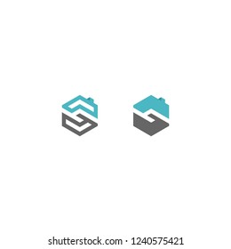 Letter S real estate house logo icon design template elements