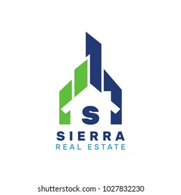 Letter S real estate vector logo template. Creative Building Concept Logo Design.