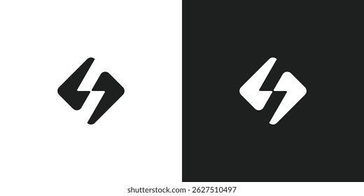 Design do logotipo do retângulo S da letra