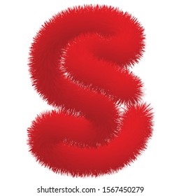 Letter S red drawing vector work