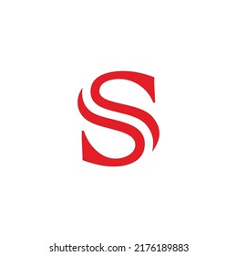 Letter S ribbon, double geometric symbol simple logo vector