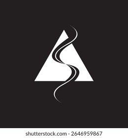 letter s ribbon triangle motion path logo vector 
