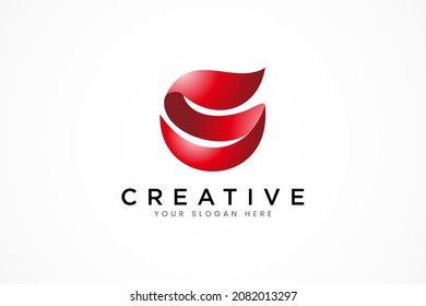 letter s ribbon vector logo icon