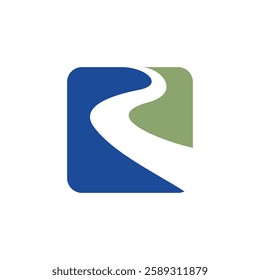 letter s river flow abstract icon
