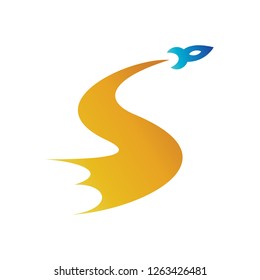 Letter S with a rocket logo
