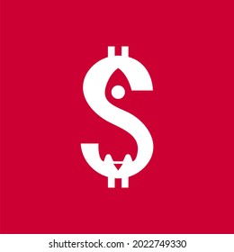 Letter S Rocket Negative space logo design