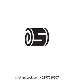 Letter S and Roll logo or icon design