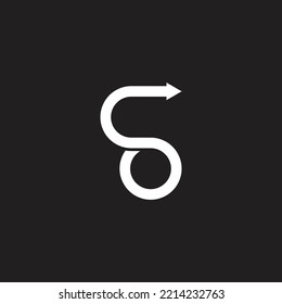vector de logotipo geométrico de bucle de rotación de letra s 