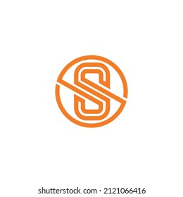 Logo redondo de la letra S Imagen vectorial