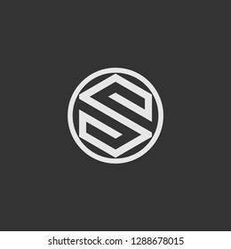 letter S round shape modern and simple logo vector