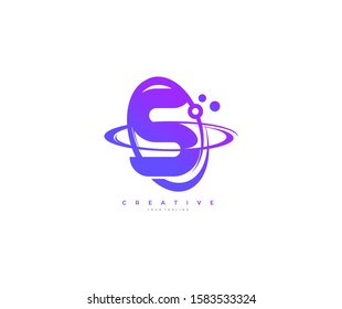 Letter S Rounded Swoosh Shape Orbit Logotype