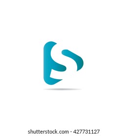 Letter S Rounded Triangle Shape Icon Logo Design Elements
