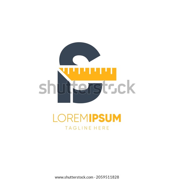 Letter S Ruler Logo Design Vector Stock Vector (Royalty Free ...