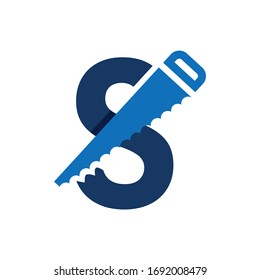 Letter S Saw Logo Design Construction, Renovation and Repairs Logo Design