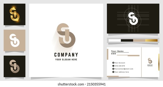 Letter S or Sb monogram logo with business card design