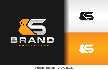 letter S scoop excavator logo