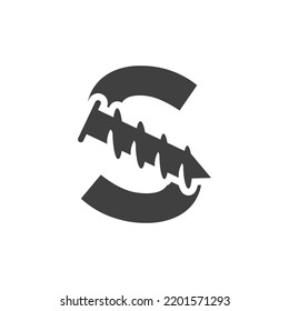 Letter S Screw Logo Template For Construction Ironmonger  Symbol Design