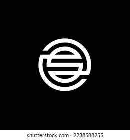 Letter S SE SO letter round outline logo vector design