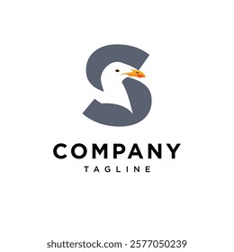 Letter S Seagull Logo Icon Vector