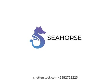 diseño del logotipo de la plantilla de vector letter s seahorse