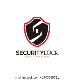 Letter S for Security Lock with Shield logo design inspiration