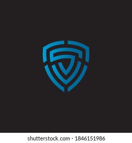Letter S security logo technology for your company, shield logo for security data